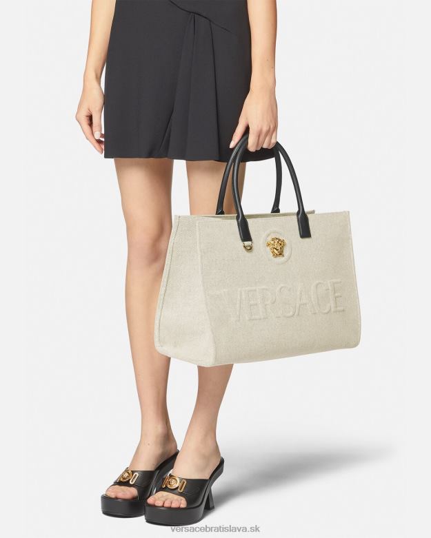 tašky X8X8P340 Versace la medusa veľká tote bag béžová ženy