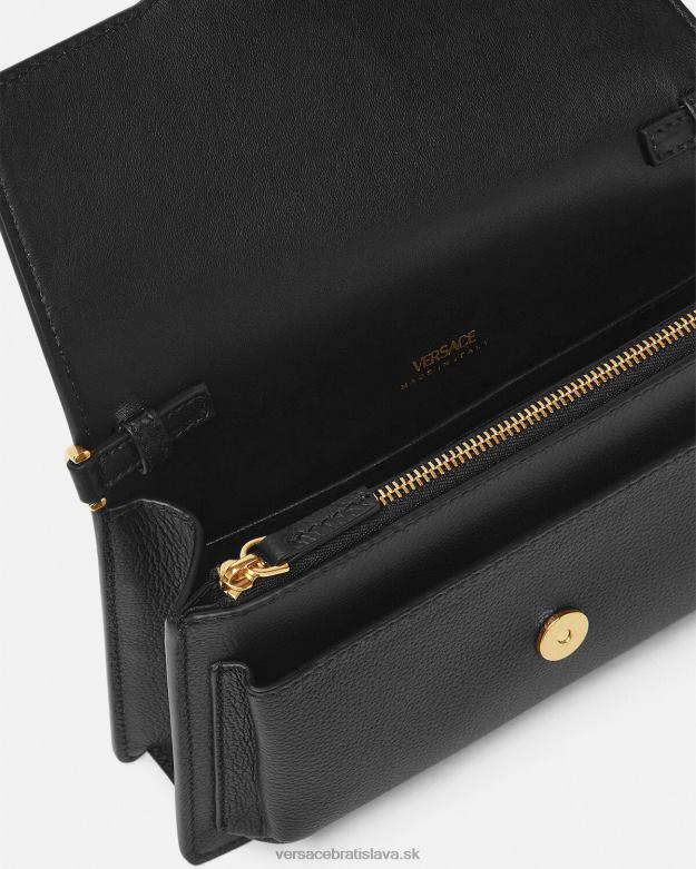 tašky X8X8P346 Versace crossbody kabelka la medusa čierna ženy