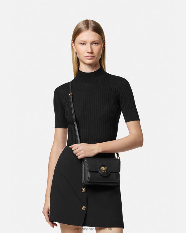 tašky X8X8P346 Versace crossbody kabelka la medusa čierna ženy