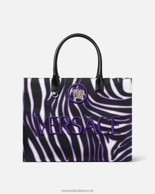 tašky X8X8P349 Versace zebra veľká kabelka potlač a fialová ženy