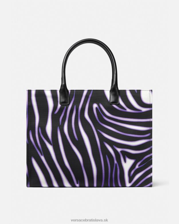 tašky X8X8P349 Versace zebra veľká kabelka potlač a fialová ženy