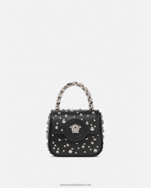 tašky X8X8P352 Versace la medusa špicatá mini taška čierna ženy