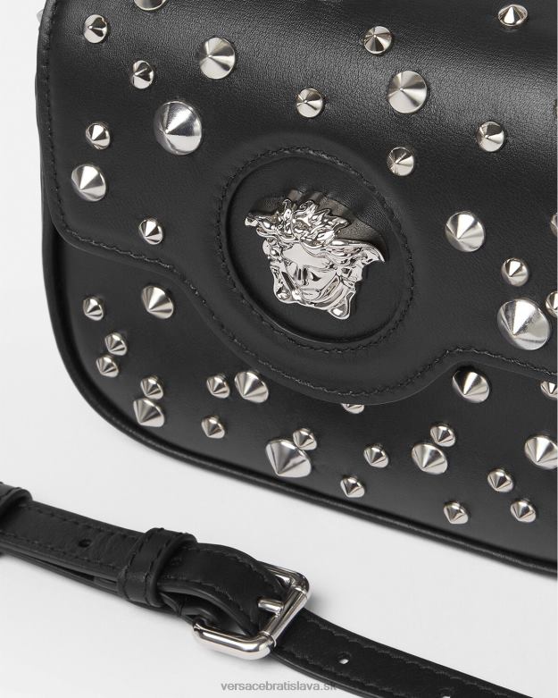 tašky X8X8P352 Versace la medusa špicatá mini taška čierna ženy