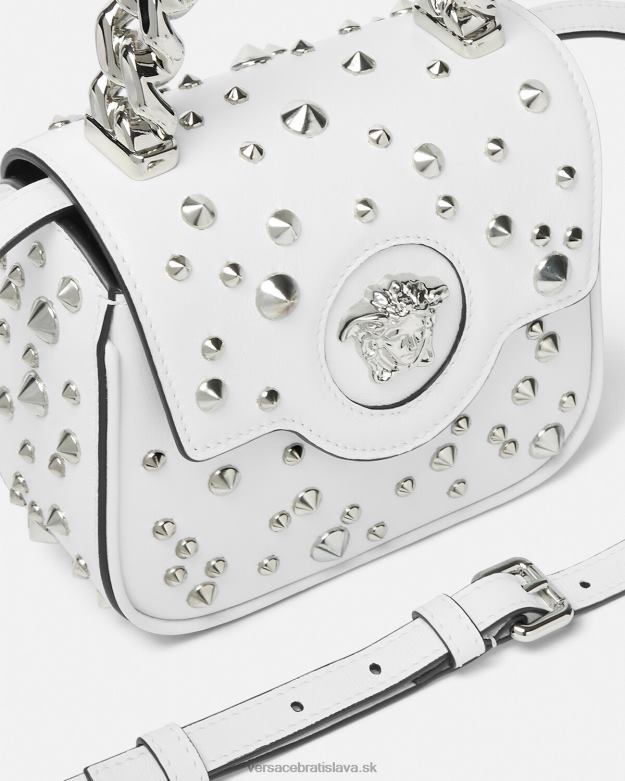 tašky X8X8P353 Versace la medusa špicatá mini taška biely ženy