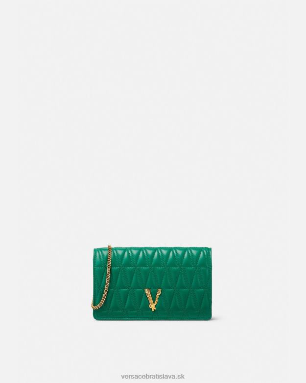 tašky X8X8P370 Versace virtus spojka zelená ženy