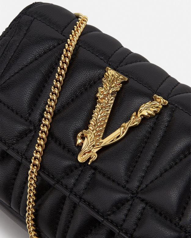 tašky X8X8P372 Versace mini taška virtus čierna ženy