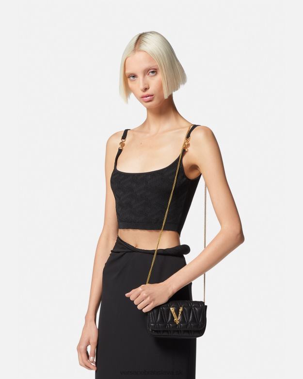 tašky X8X8P372 Versace mini taška virtus čierna ženy