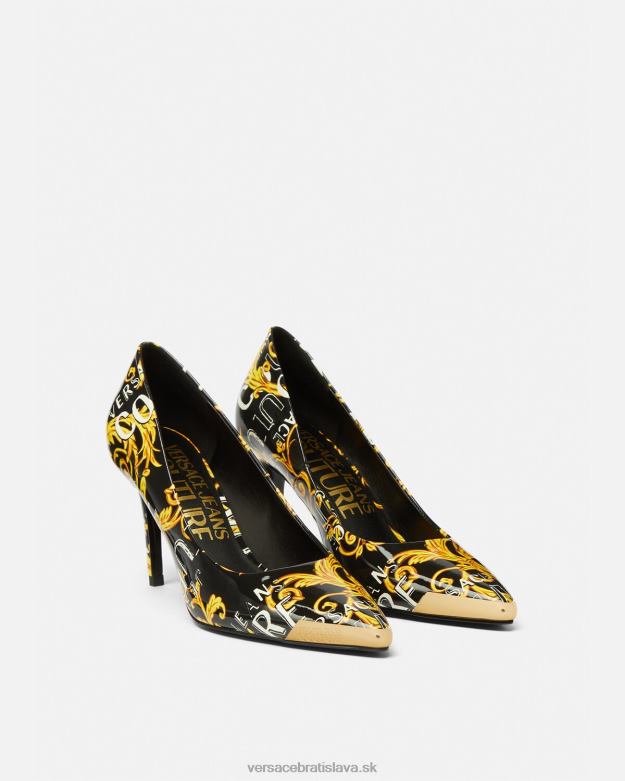 topánka X8X8P2304 Versace couture lodičky s logom scarlett čierne zlato ženy