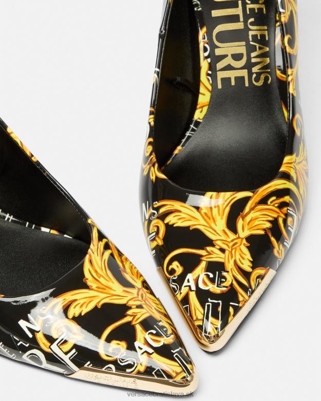 topánka X8X8P2304 Versace couture lodičky s logom scarlett čierne zlato ženy