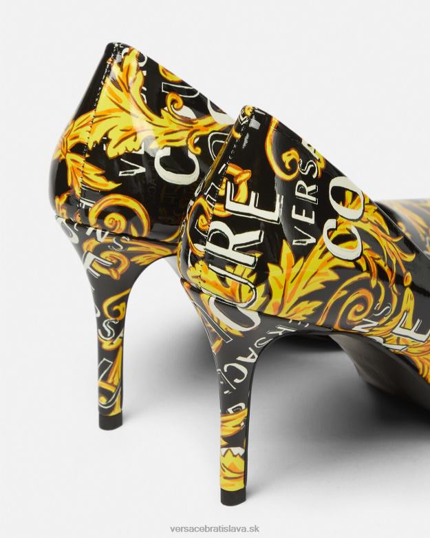 topánka X8X8P2304 Versace couture lodičky s logom scarlett čierne zlato ženy