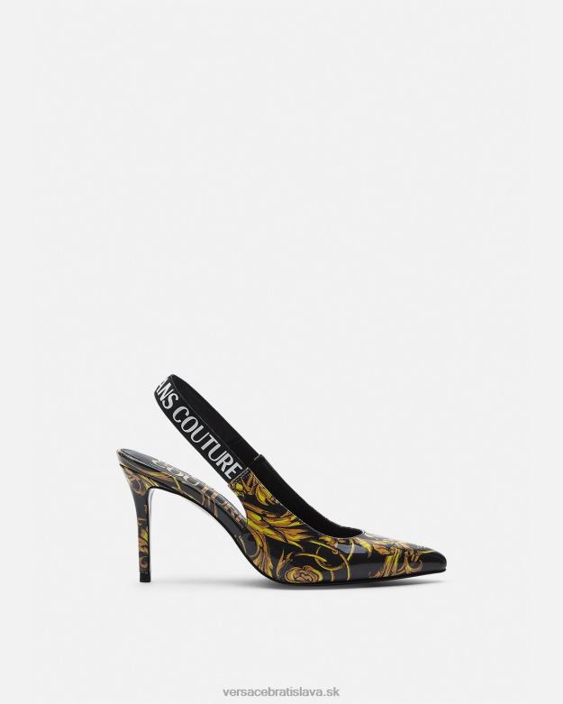 topánka X8X8P2308 Versace logo couture slingback lodičky čierne zlato ženy