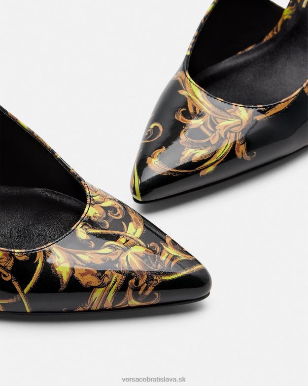 topánka X8X8P2308 Versace logo couture slingback lodičky čierne zlato ženy