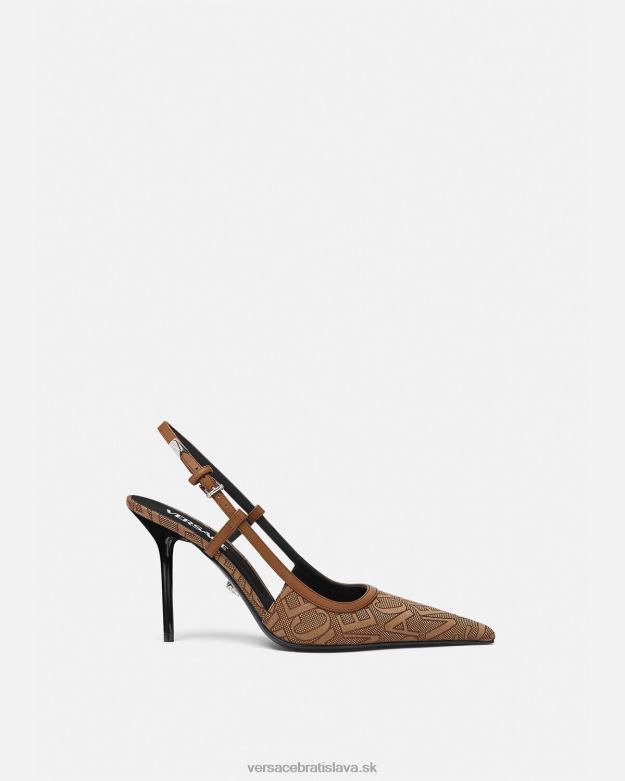 topánka X8X8P481 Versace celoplošné sling-back lodičky hnedá ženy