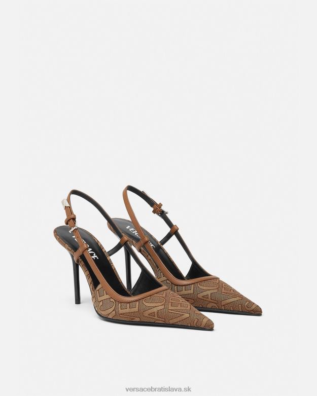 topánka X8X8P481 Versace celoplošné sling-back lodičky hnedá ženy