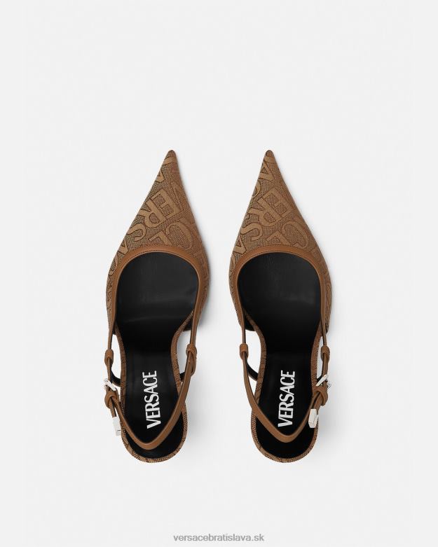 topánka X8X8P481 Versace celoplošné sling-back lodičky hnedá ženy