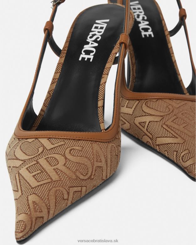 topánka X8X8P481 Versace celoplošné sling-back lodičky hnedá ženy
