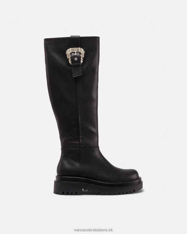topánka X8X8P2269 Versace kreslil barokové pracky pod kolená čierna ženy