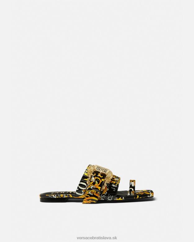 topánka X8X8P2300 Versace couture mules s logom millie čierne zlato ženy