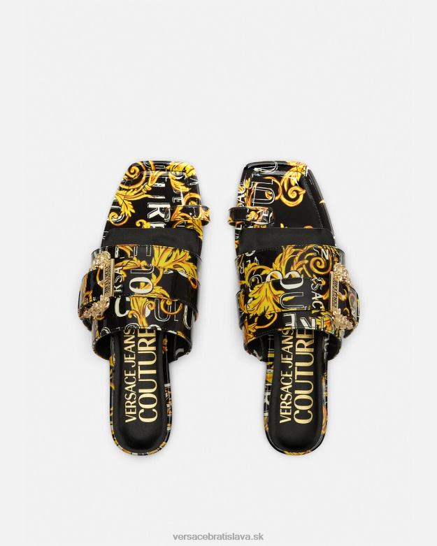 topánka X8X8P2300 Versace couture mules s logom millie čierne zlato ženy