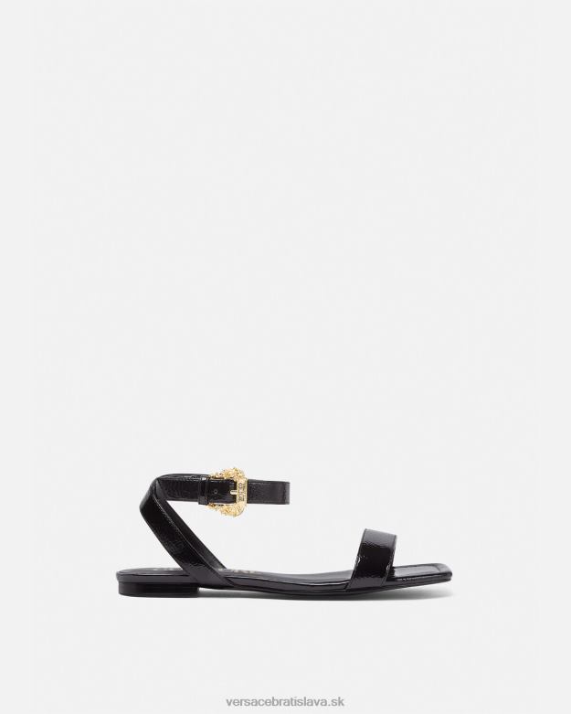 topánka X8X8P2259 Versace Millie barokové ploché sandále s prackou čierna ženy