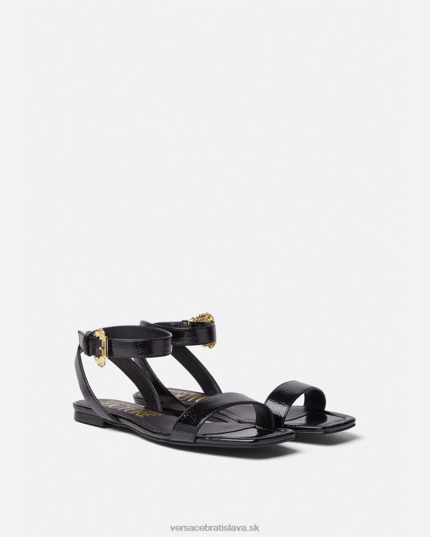 topánka X8X8P2259 Versace Millie barokové ploché sandále s prackou čierna ženy