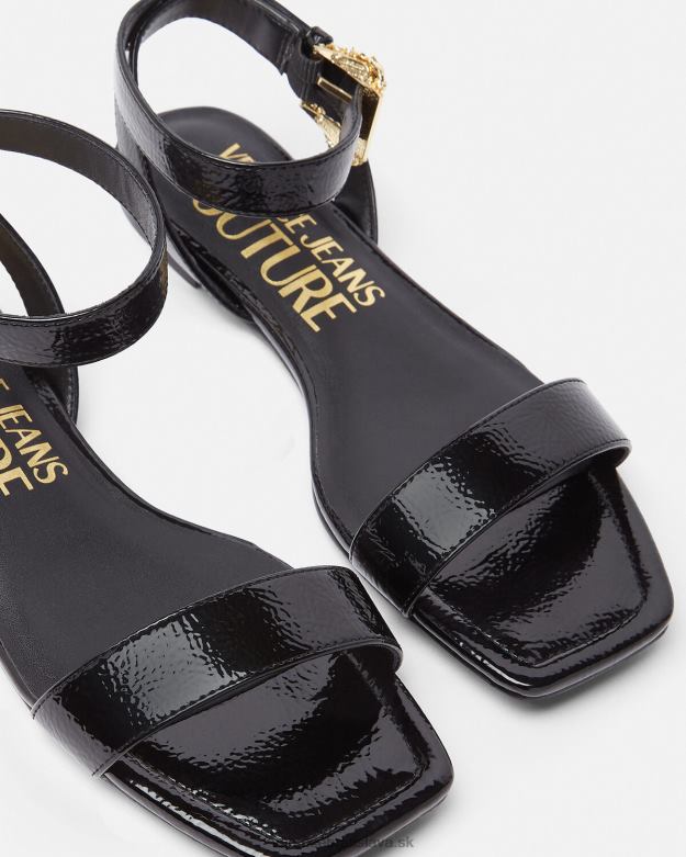topánka X8X8P2259 Versace Millie barokové ploché sandále s prackou čierna ženy