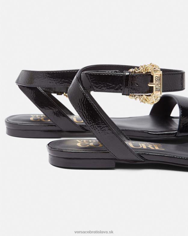 topánka X8X8P2259 Versace Millie barokové ploché sandále s prackou čierna ženy