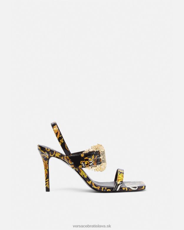 topánka X8X8P2282 Versace sandále logo couture emily slingback čierne zlato ženy