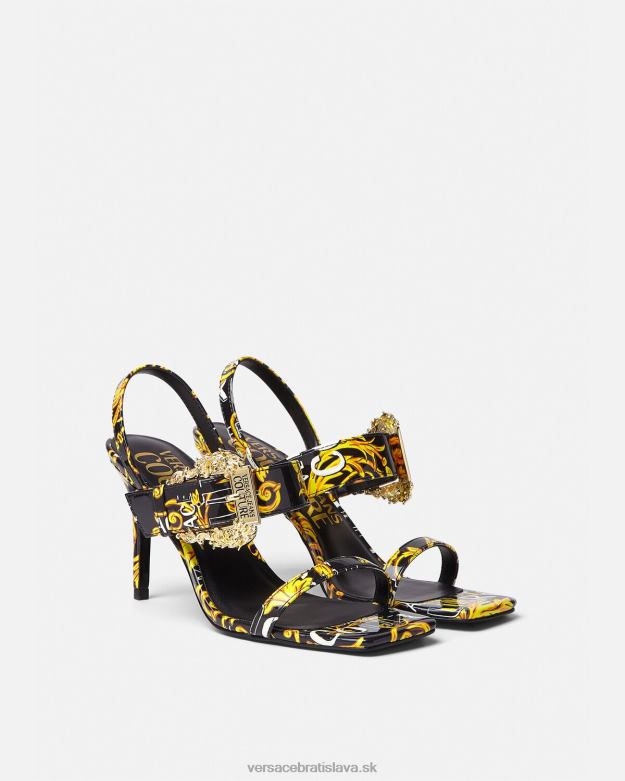 topánka X8X8P2282 Versace sandále logo couture emily slingback čierne zlato ženy