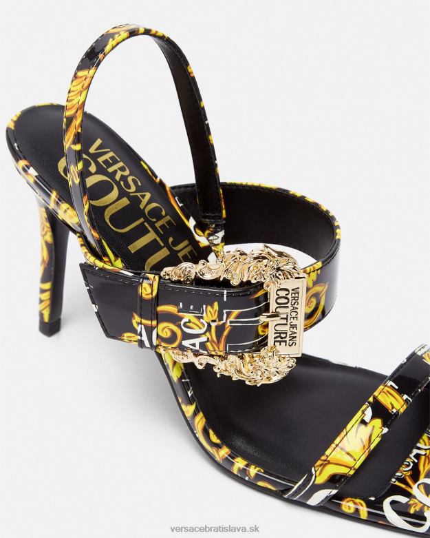 topánka X8X8P2282 Versace sandále logo couture emily slingback čierne zlato ženy