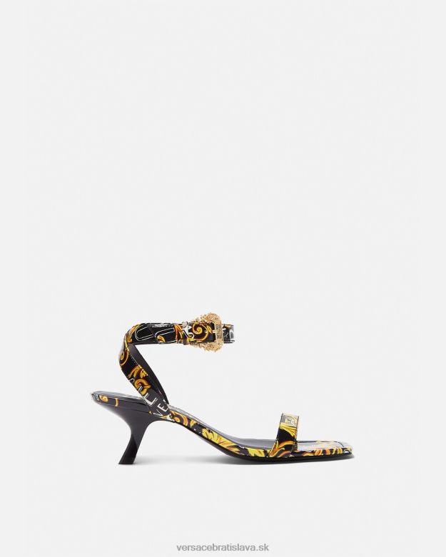 topánka X8X8P2285 Versace sandále logo couture fiona čierne zlato ženy