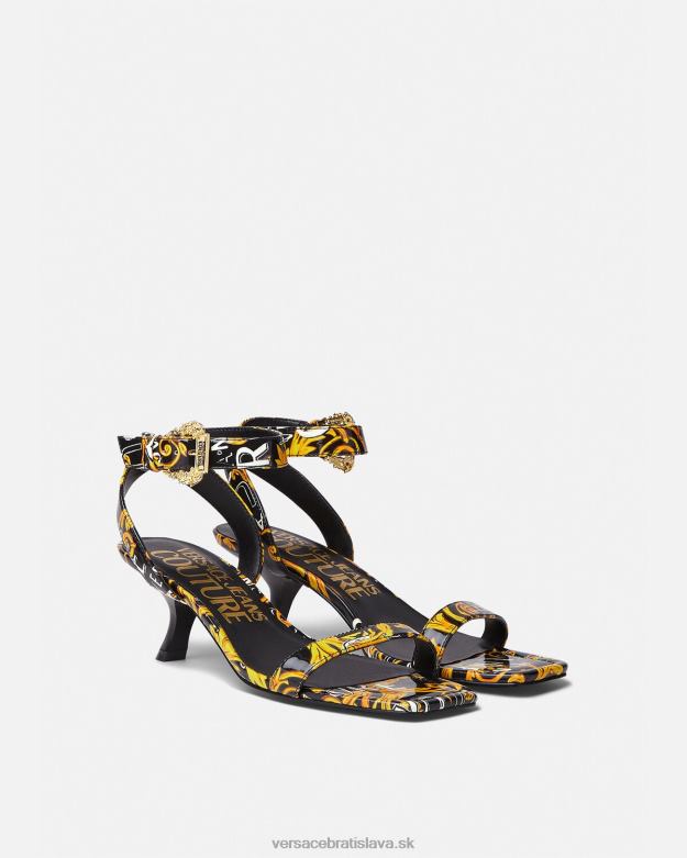 topánka X8X8P2285 Versace sandále logo couture fiona čierne zlato ženy