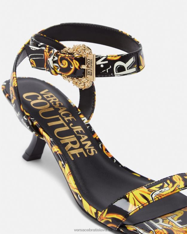 topánka X8X8P2285 Versace sandále logo couture fiona čierne zlato ženy