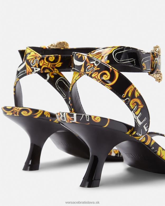 topánka X8X8P2285 Versace sandále logo couture fiona čierne zlato ženy