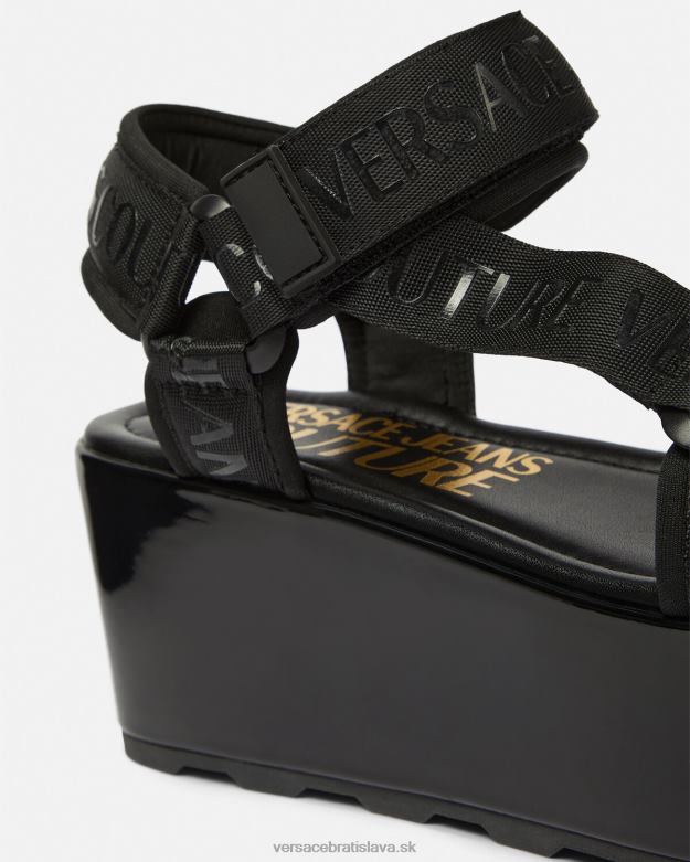topánka X8X8P2294 Versace sandále na platforme s logom mallory čierna ženy