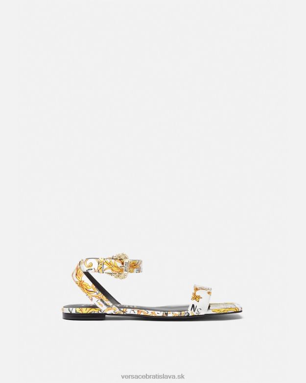 topánka X8X8P2298 Versace ploché sandále pop couture millie zlatá a biela ženy