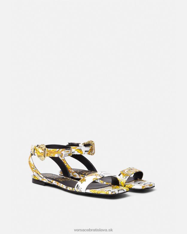 topánka X8X8P2298 Versace ploché sandále pop couture millie zlatá a biela ženy