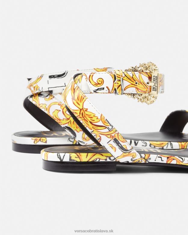 topánka X8X8P2298 Versace ploché sandále pop couture millie zlatá a biela ženy