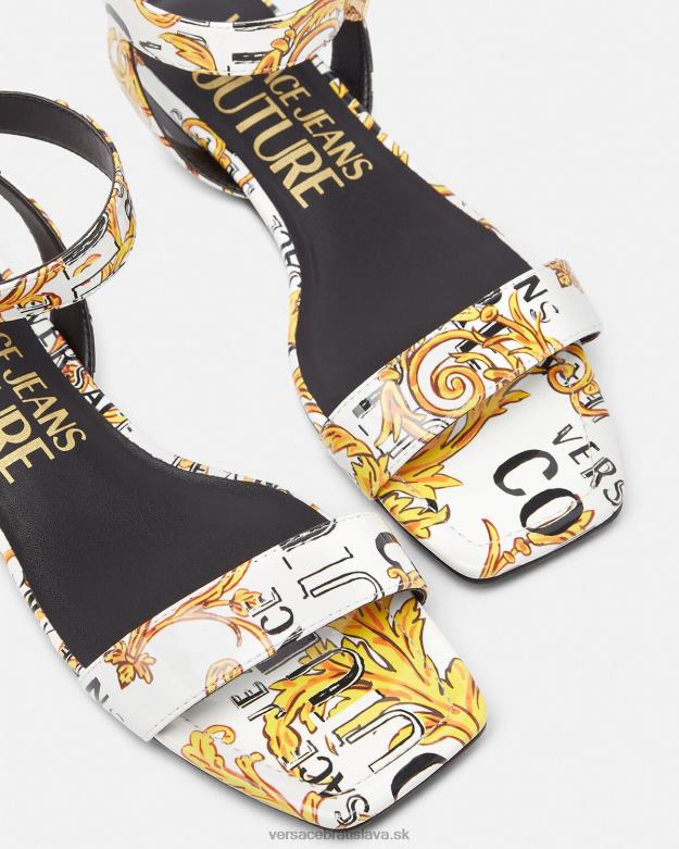 topánka X8X8P2298 Versace ploché sandále pop couture millie zlatá a biela ženy