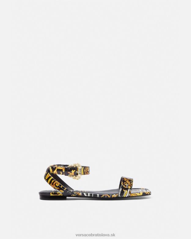 topánka X8X8P2299 Versace ploché sandále pop couture millie čierne zlato ženy