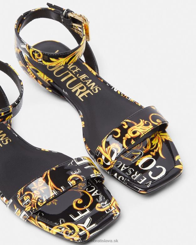 topánka X8X8P2299 Versace ploché sandále pop couture millie čierne zlato ženy
