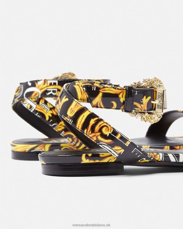 topánka X8X8P2299 Versace ploché sandále pop couture millie čierne zlato ženy