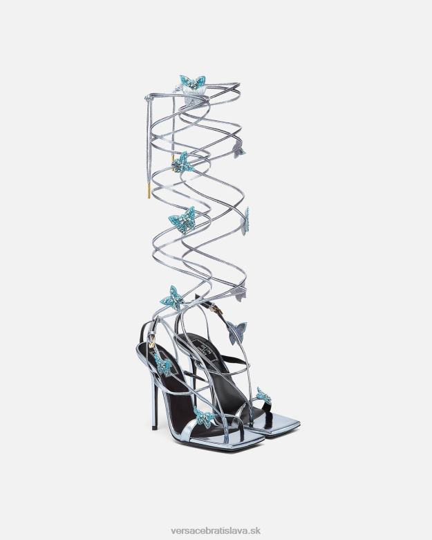 topánka X8X8P433 Versace metalické sandále crystal butterflies svetlo modrá ženy