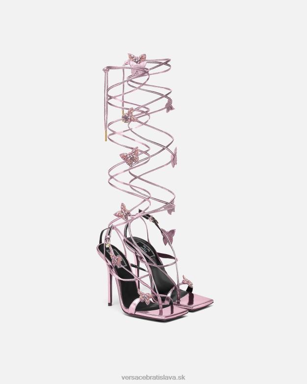 topánka X8X8P434 Versace metalické sandále crystal butterflies Ružová ženy