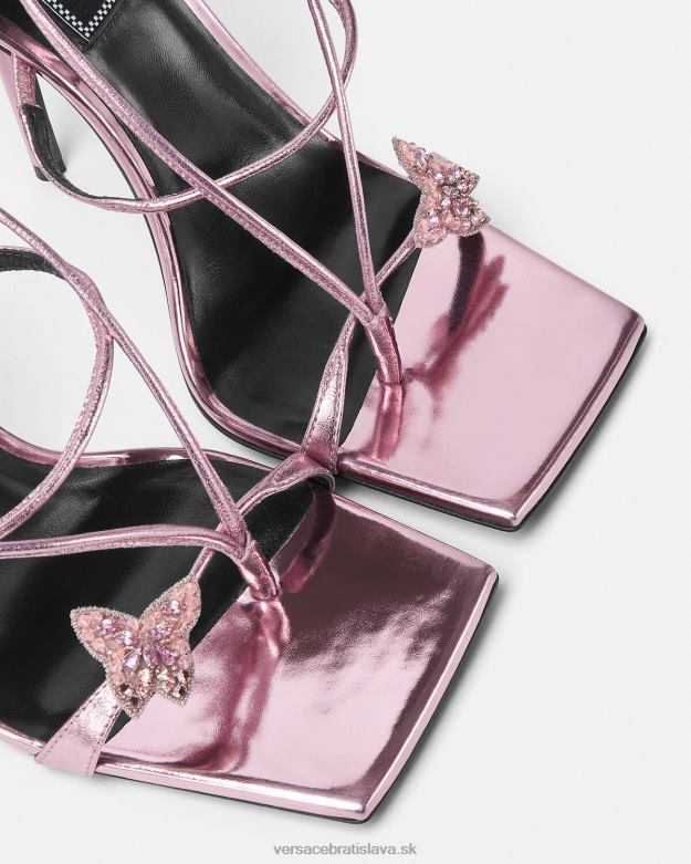 topánka X8X8P434 Versace metalické sandále crystal butterflies Ružová ženy