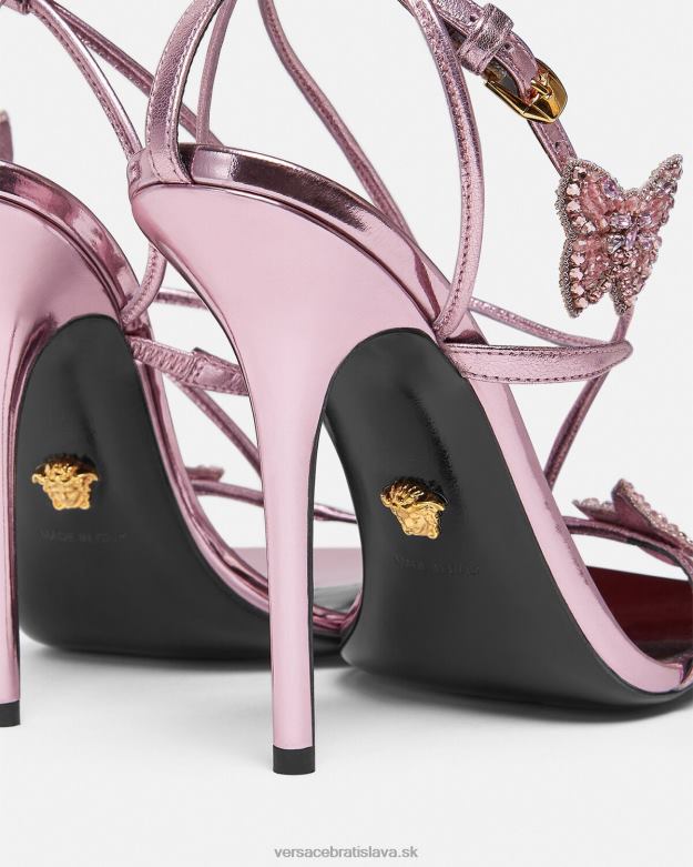 topánka X8X8P434 Versace metalické sandále crystal butterflies Ružová ženy