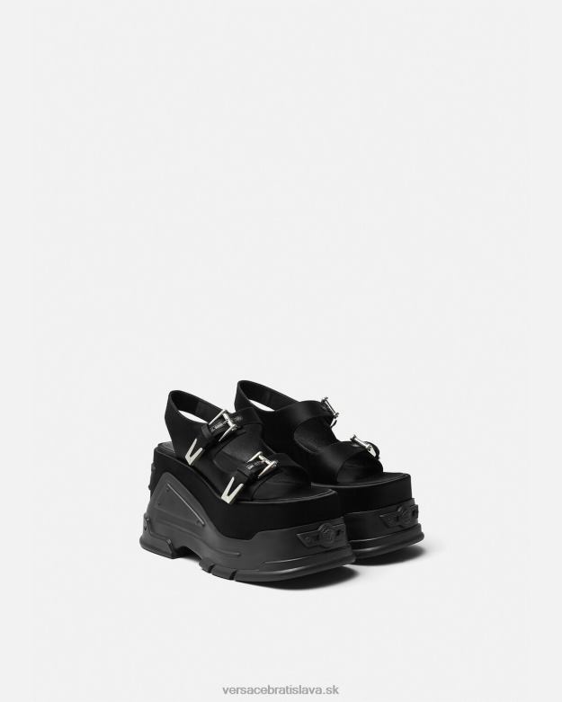 topánka X8X8P438 Versace sandále na platforme s hymnou medusa čierna ženy