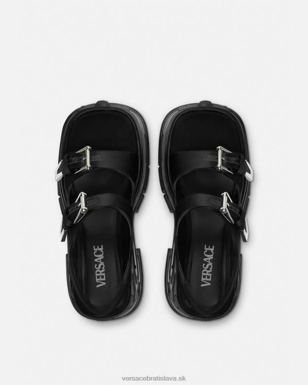 topánka X8X8P438 Versace sandále na platforme s hymnou medusa čierna ženy