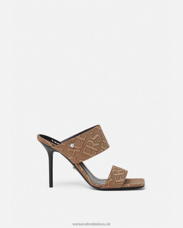 topánka X8X8P439 Versace celoplošné vysoké podpätky mules hnedá ženy