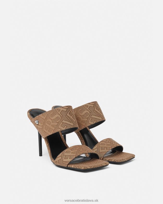 topánka X8X8P439 Versace celoplošné vysoké podpätky mules hnedá ženy